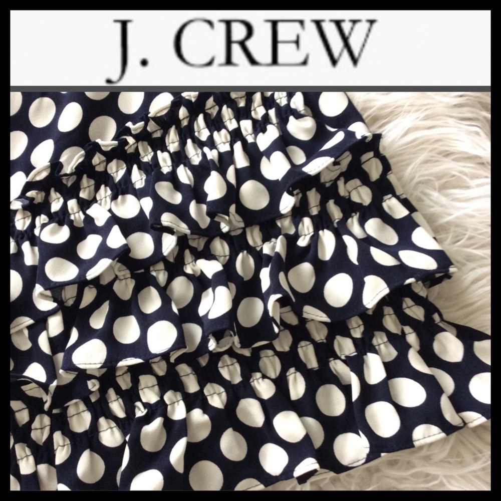J. Crew Polka Dot Ruffle Skirt - Picture 5 of 7